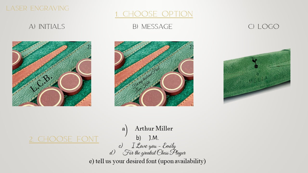 Roll up Leather Backgammon Set - Hunter