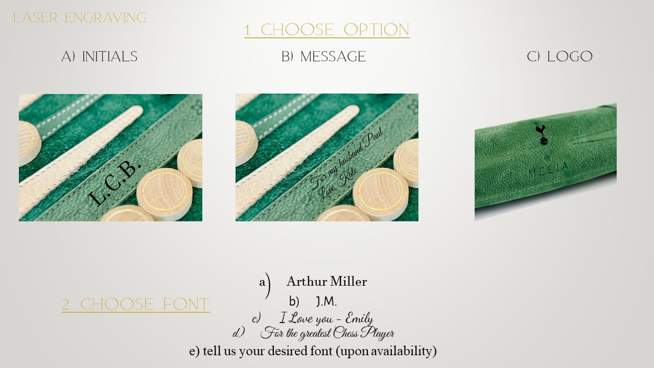 Roll up Leather Backgammon Set - Celtics