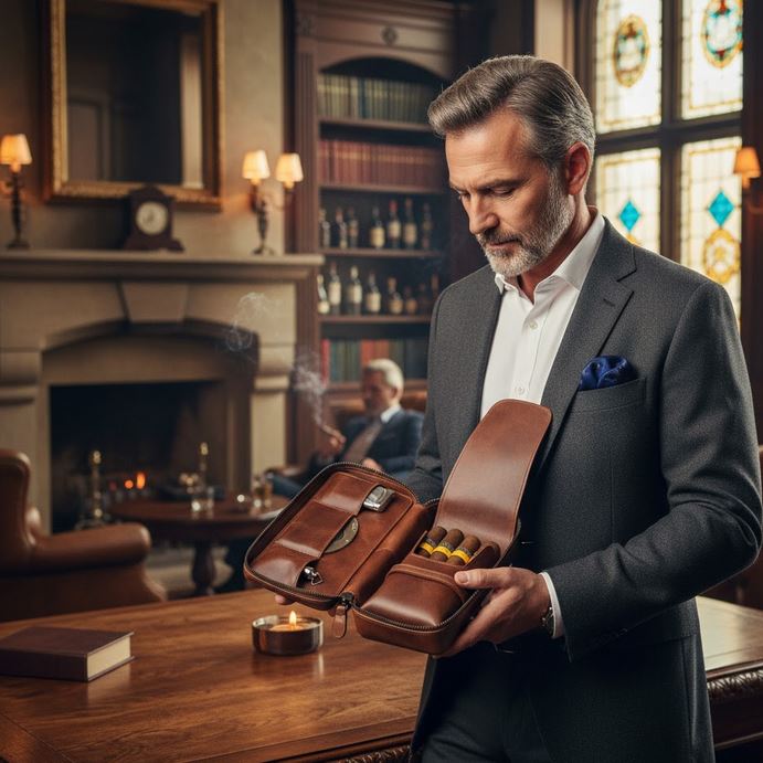 Cigar Case Small - Classic Brown