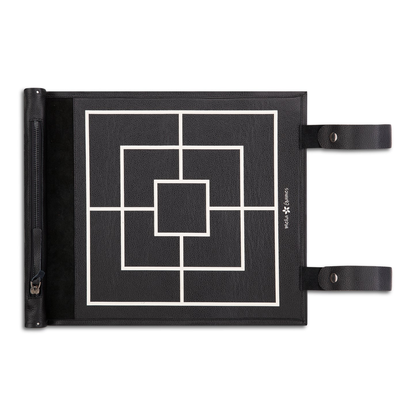 Nine Men's Morris Set - Roll-up Leather Board