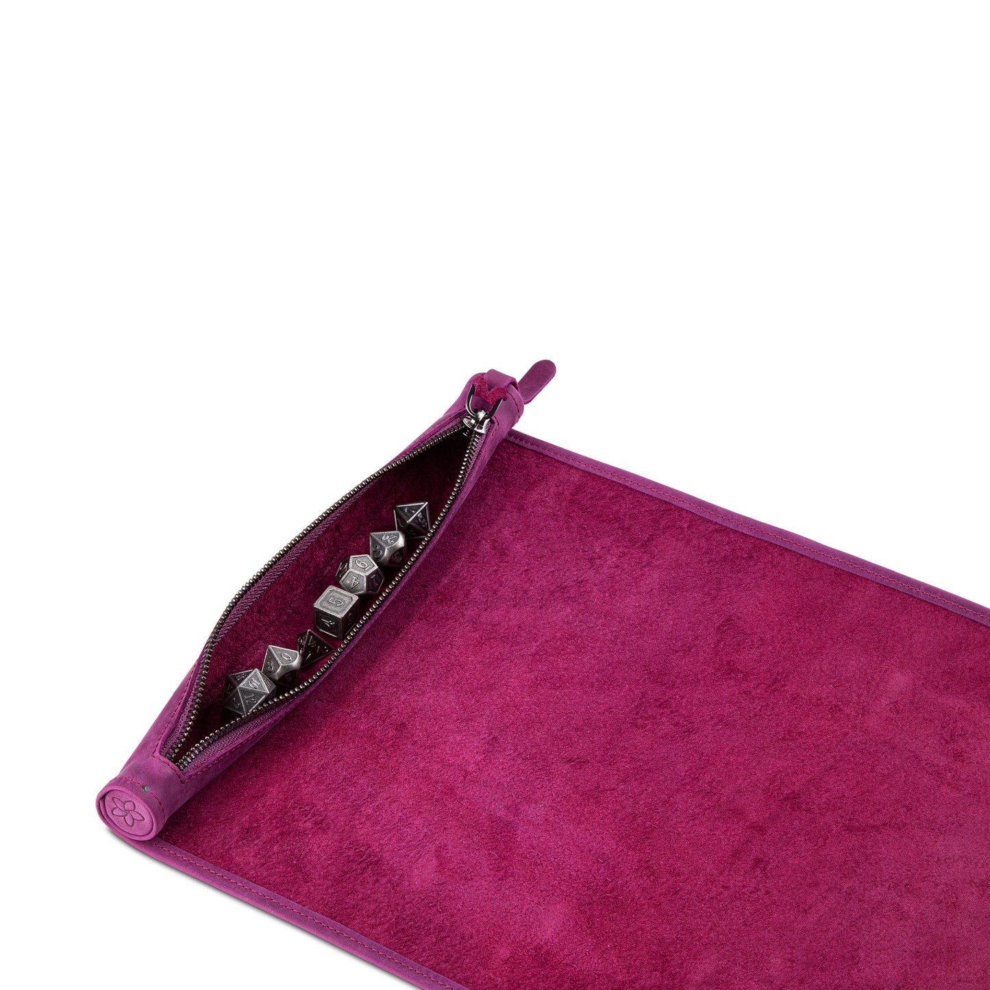 Roll Up RPG Dice Mat including Iron metal set - Purple