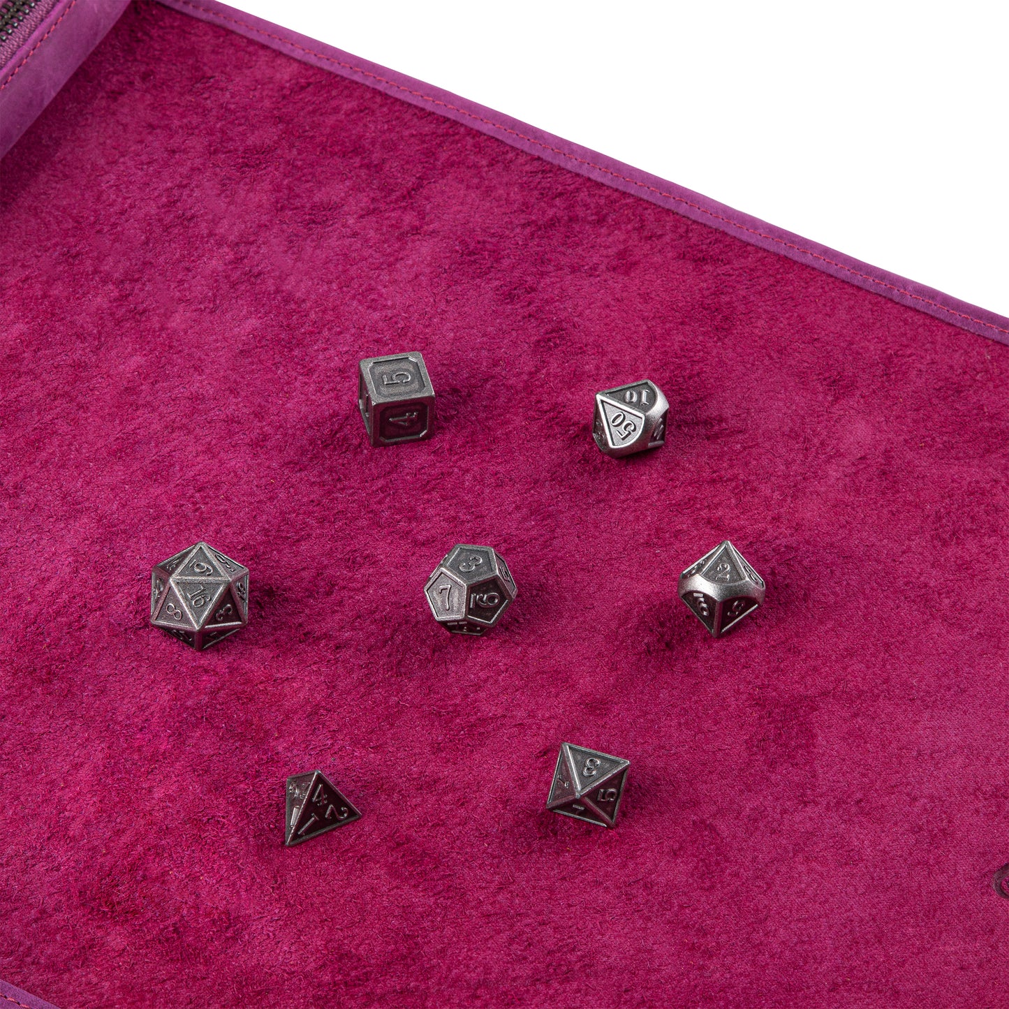 Roll Up RPG Dice Mat including Iron metal set - Purple