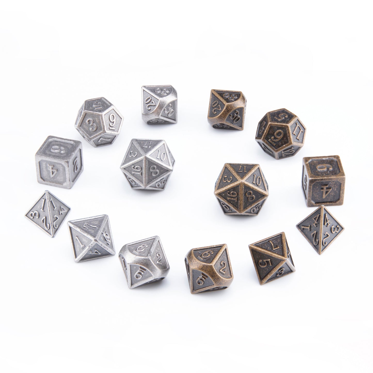 Roll Up RPG Dice Mat including Bronze + Iron metal set - Pure Black