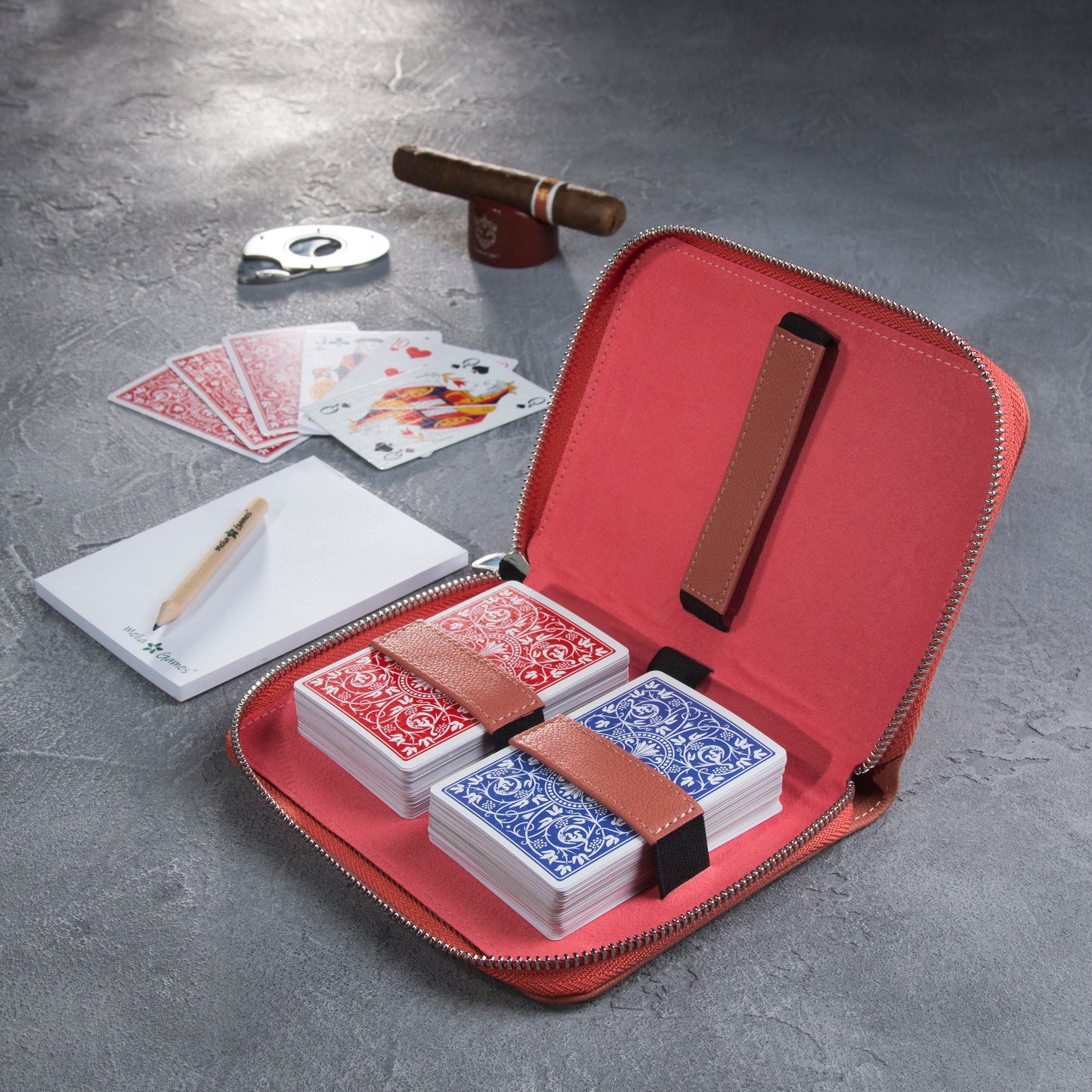 Playing Cards Set Deluxe - Designer Edition - Coral Red