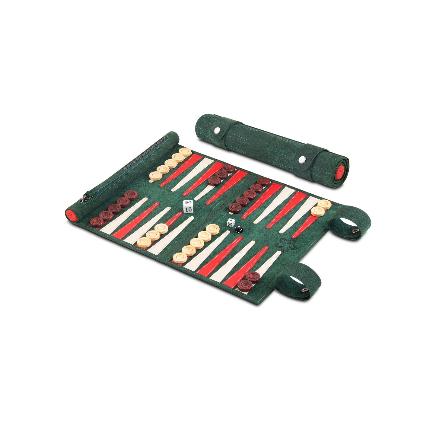 Roll up Leather Backgammon Set - Bella Italia - Full Leather Travel Version