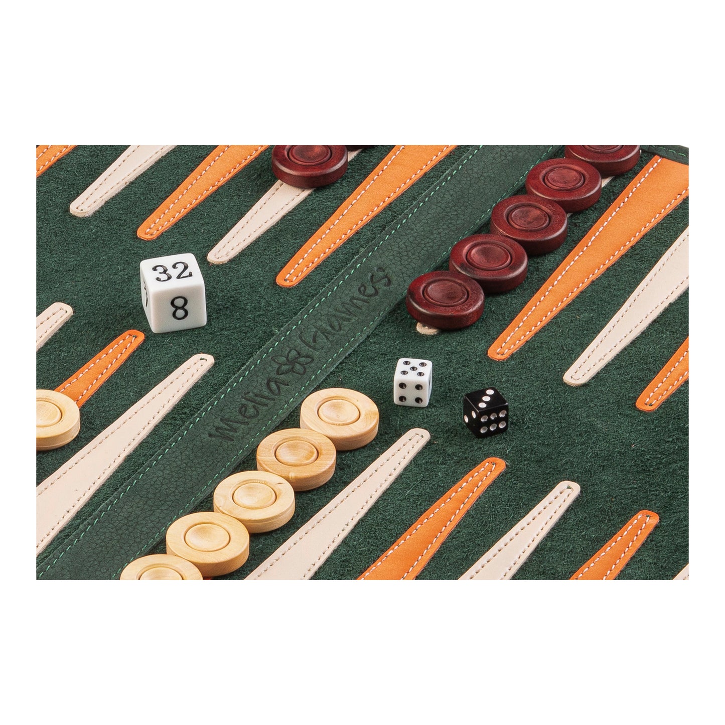 Roll up Leather Backgammon Set - Eire - Full Leather Travel Version