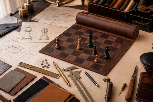 The Story Behind MELIA's Magnetic Chess Innovation – handcrafted leather magnetic chess set during product development