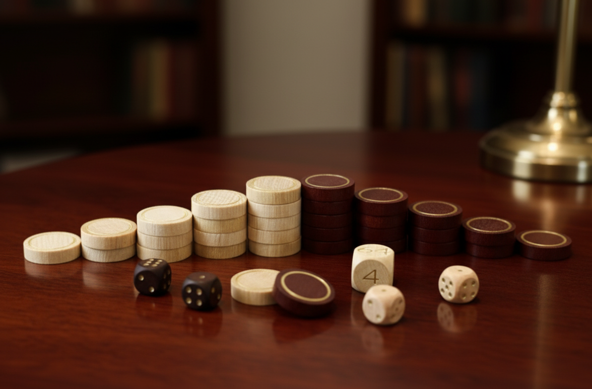 Backgammon Deluxe Foldable Leather Set - Tobacco