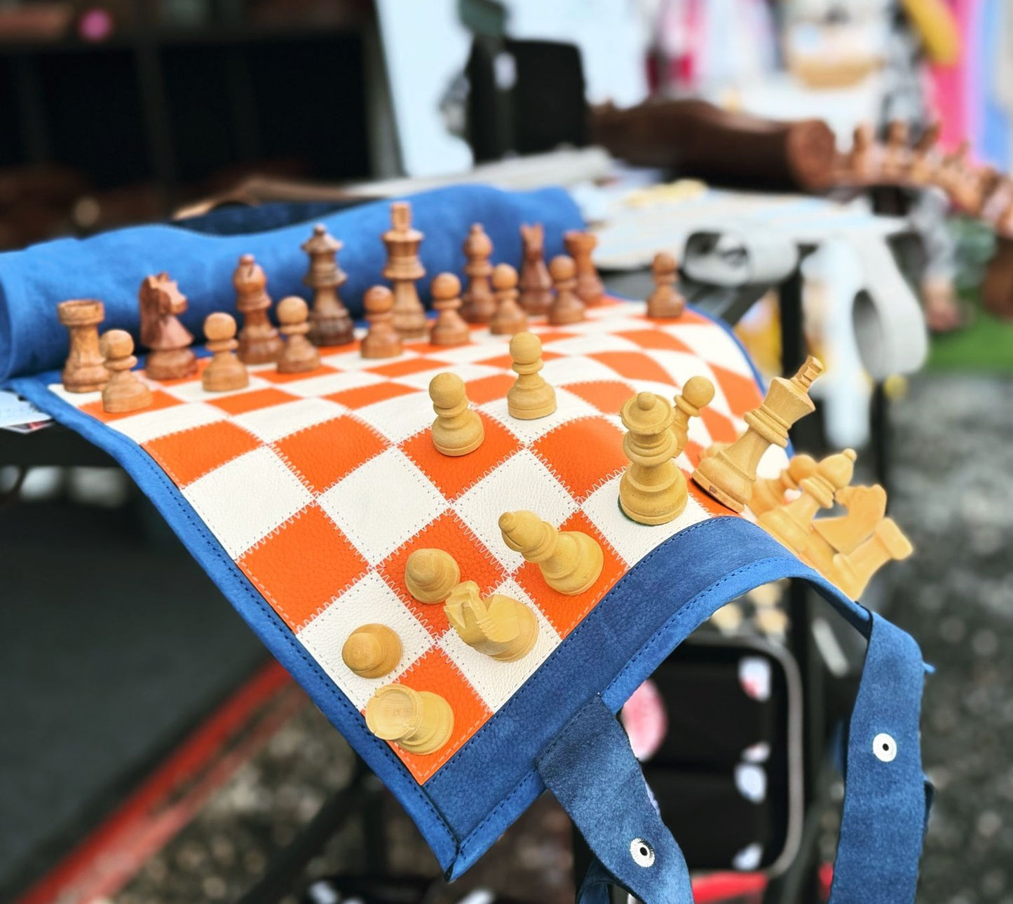 Roll Up Magnetic Leather Chess Set