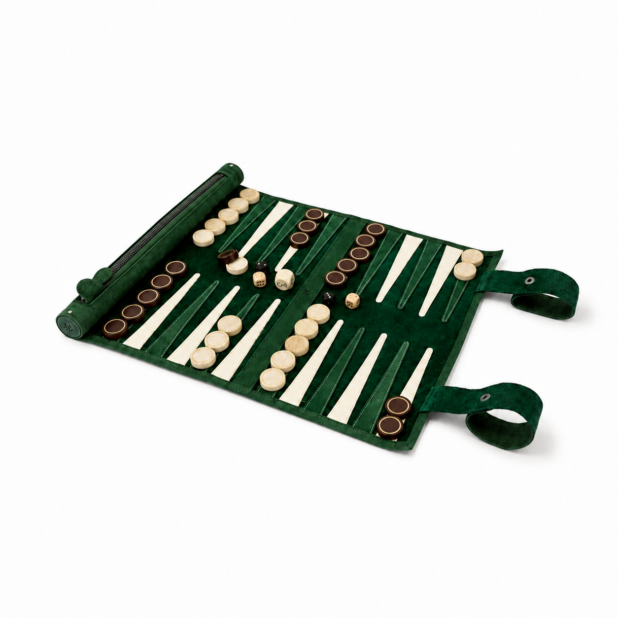 Roll up Leather Backgammon Set - Celtics