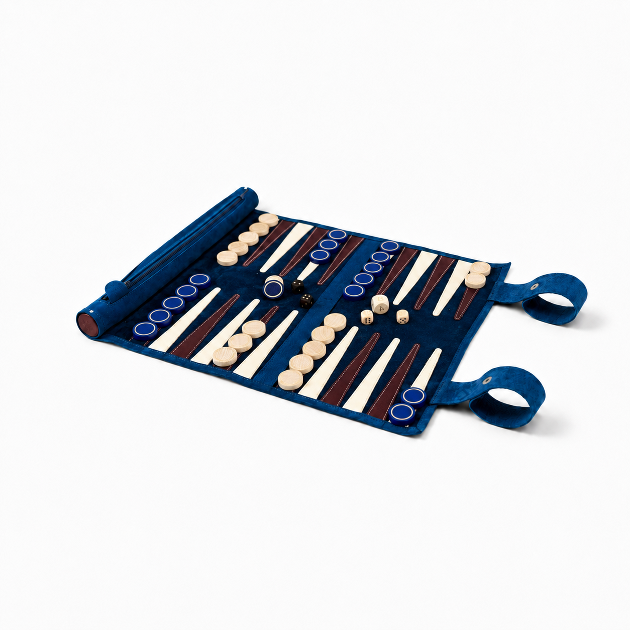 Roll up Leather Backgammon Set - Les Bleus