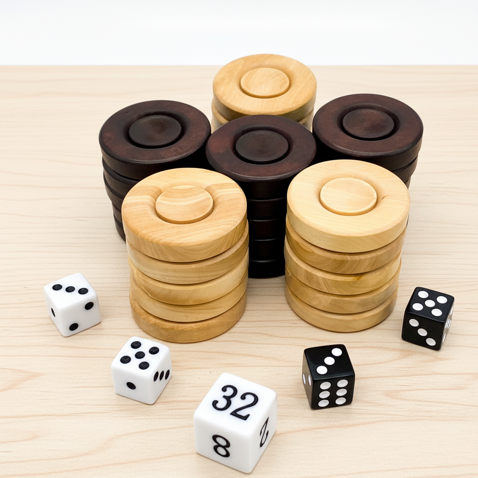Checkers - Handmade Olive Wood Set (32 or 35mm)