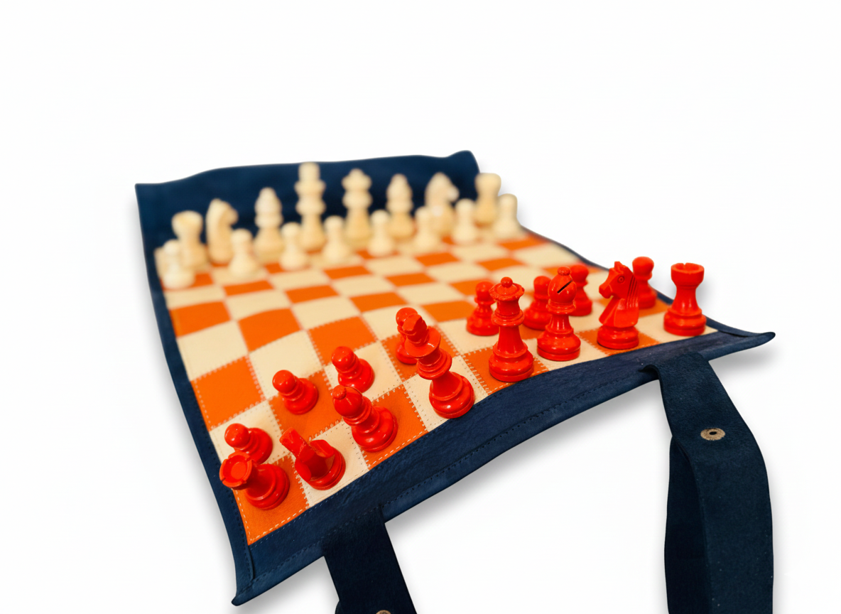 Roll Up Magnetic Leather Chess Set - Tropicana