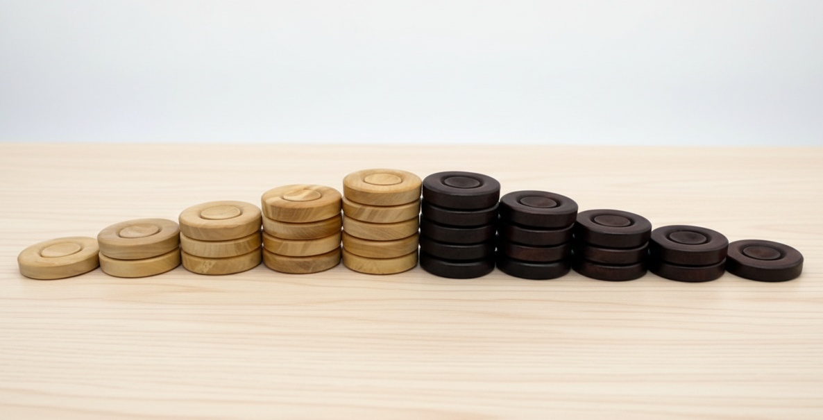 Checkers - Handmade Olive Wood Set (32 or 35mm)