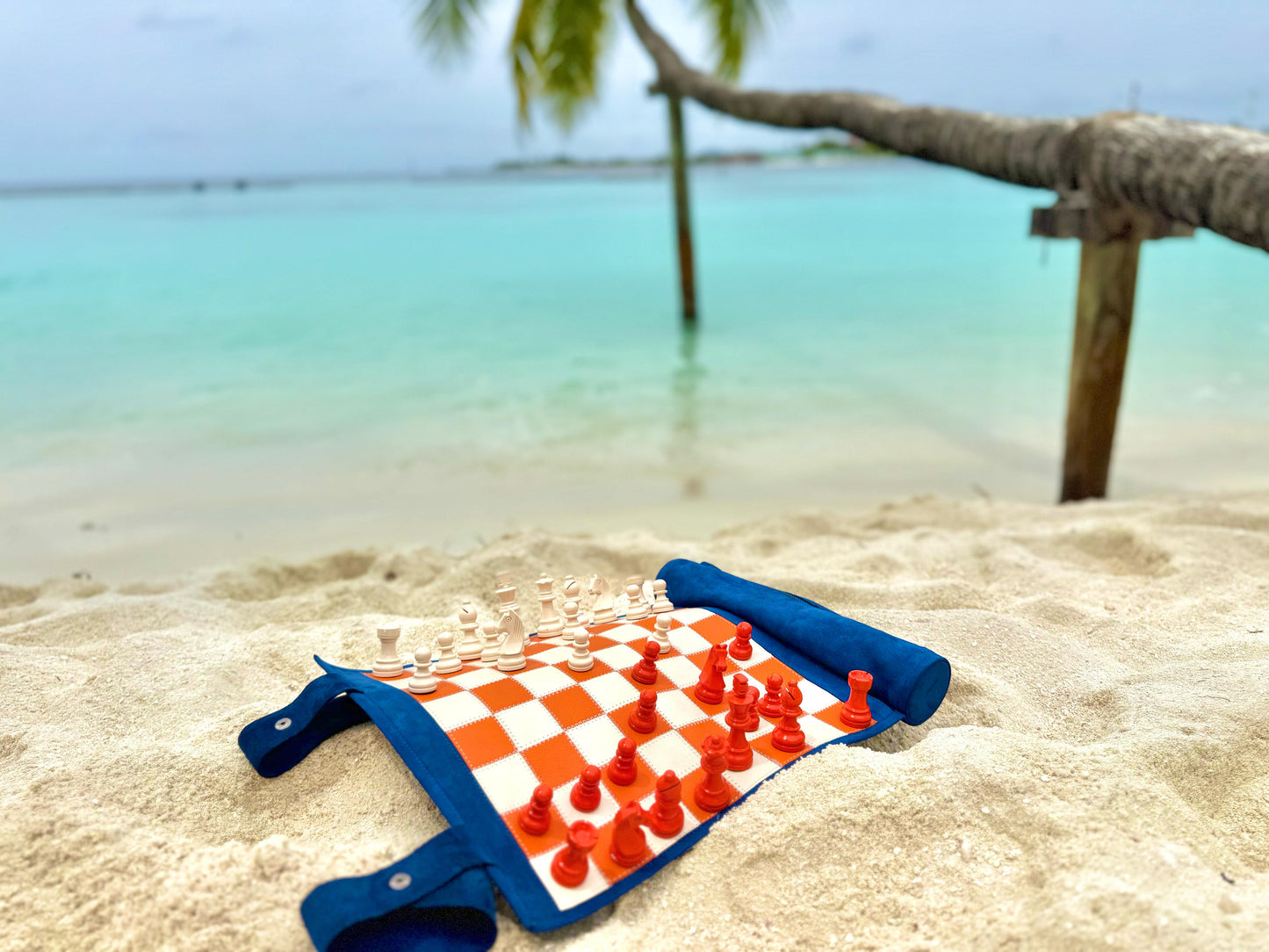 Roll Up Magnetic Leather Chess Set - Tropicana