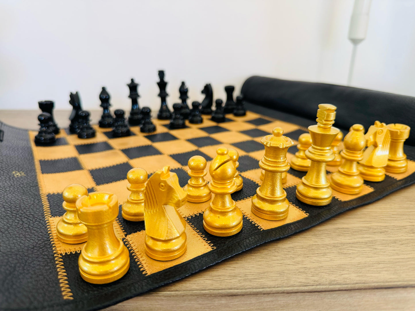 Roll Up Magnetic Leather Chess Set - Limited Edition "Pharaoh"