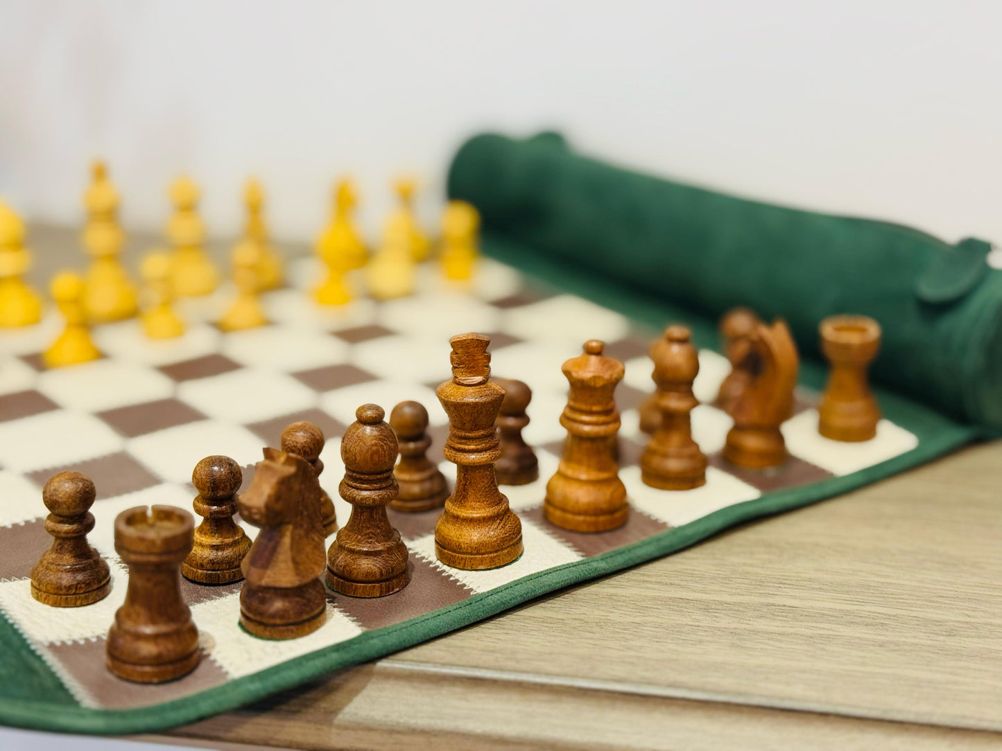 Roll Up Magnetic Leather Chess Set - Grande Dame