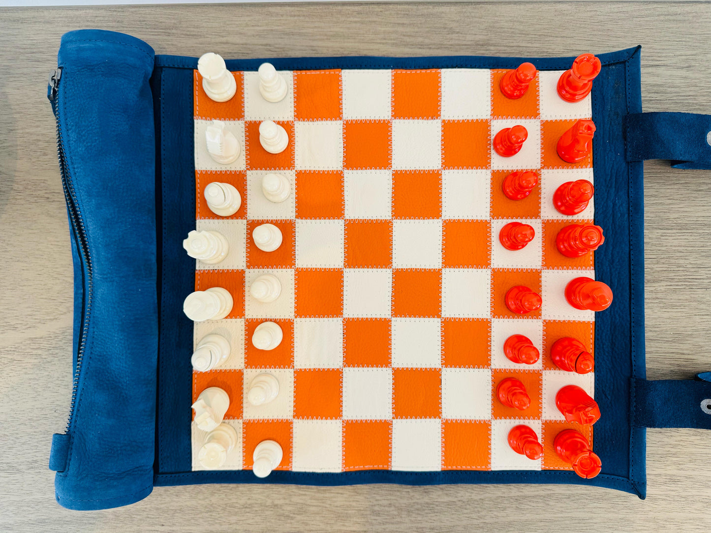 Roll Up Magnetic Leather Chess Set - Tropicana