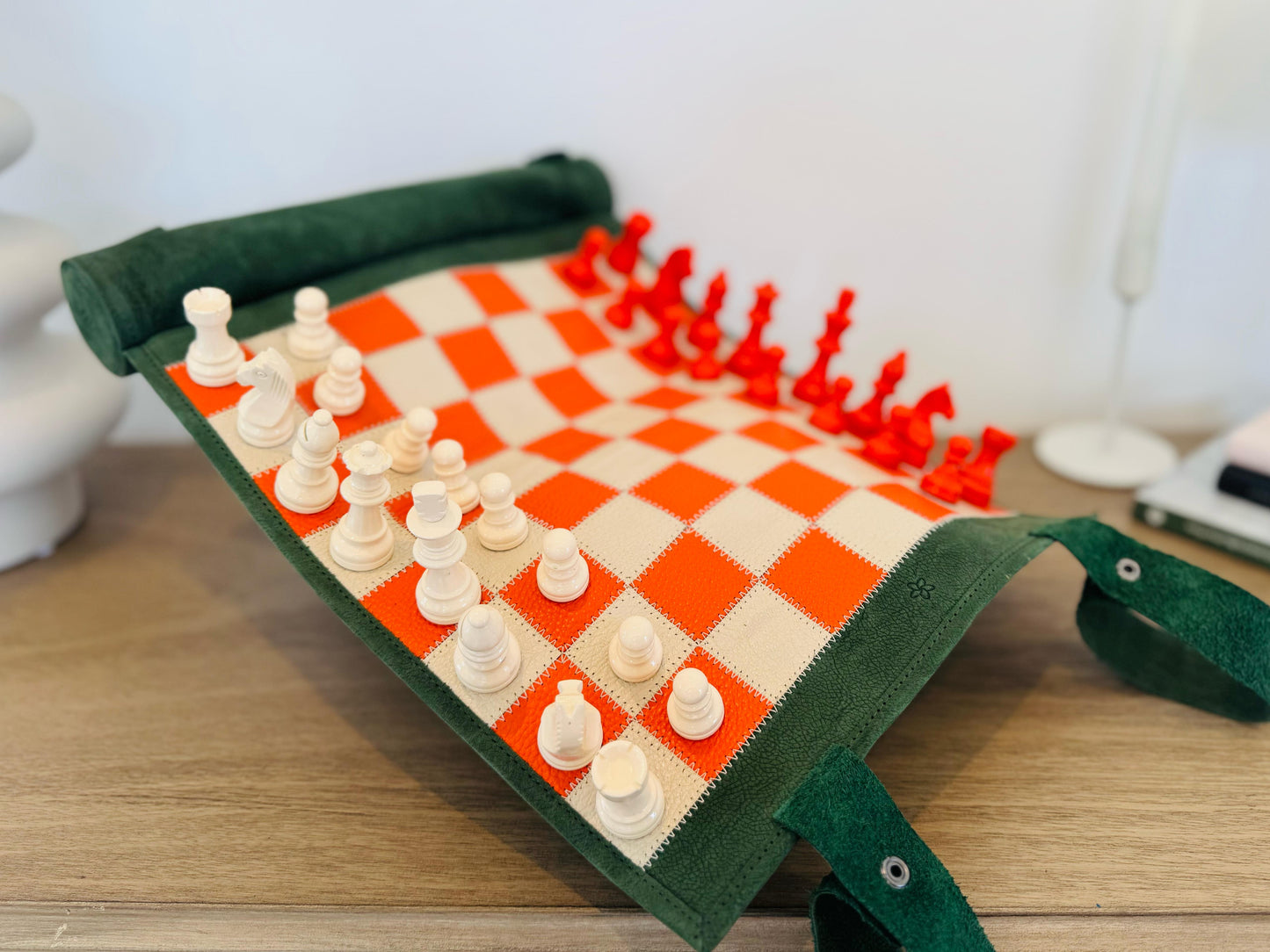 Roll Up Magnetic Leather Chess Set - Eire