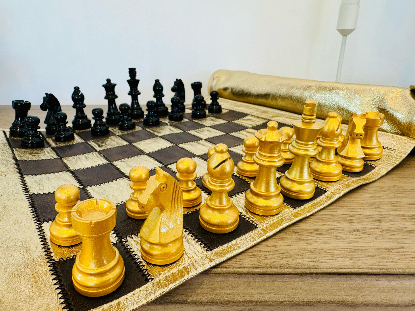 Roll Up Magnetic Leather Chess Set - Limited Edition "Cleopatra"