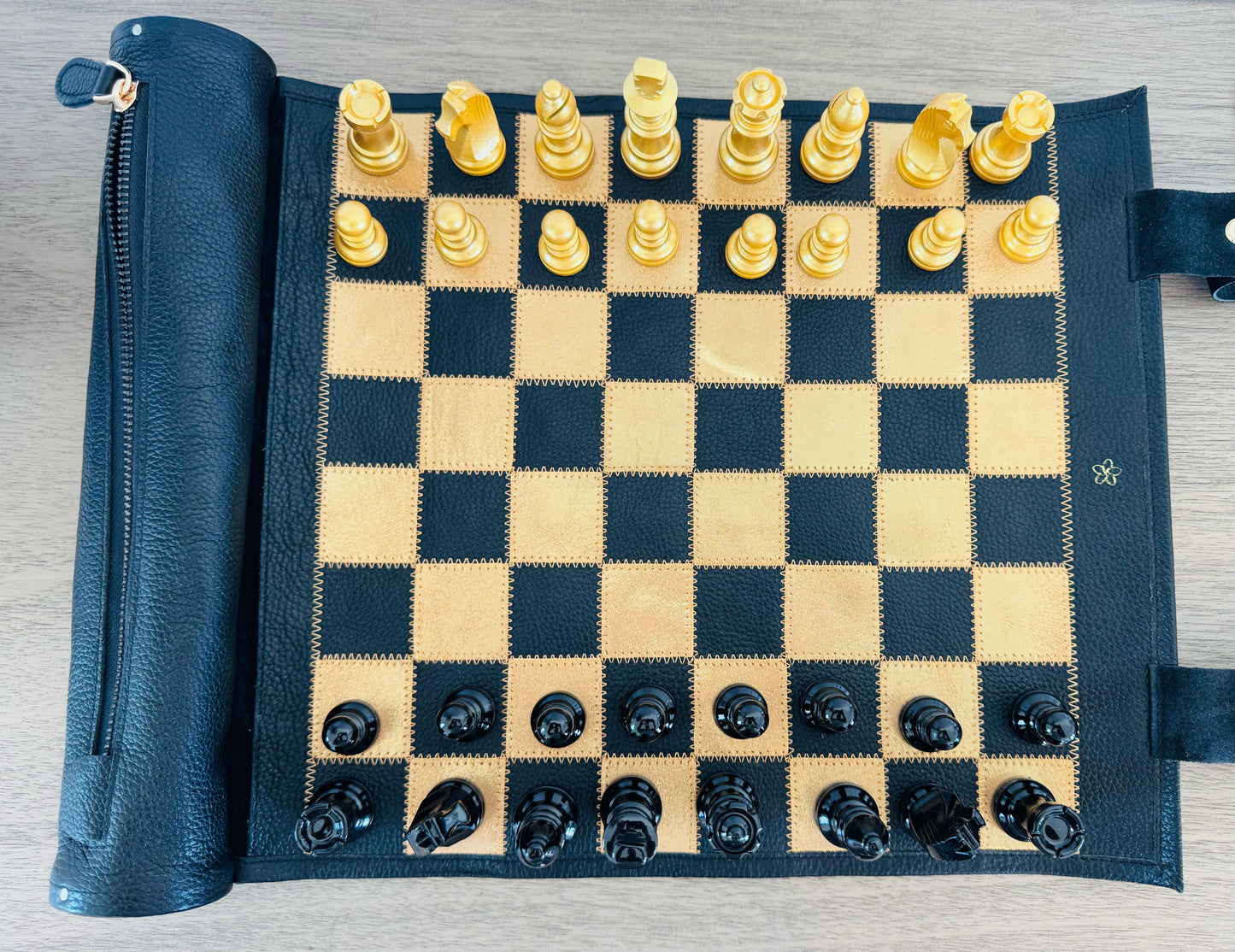 Roll Up Magnetic Leather Chess Set - Limited Edition "Pharaoh"