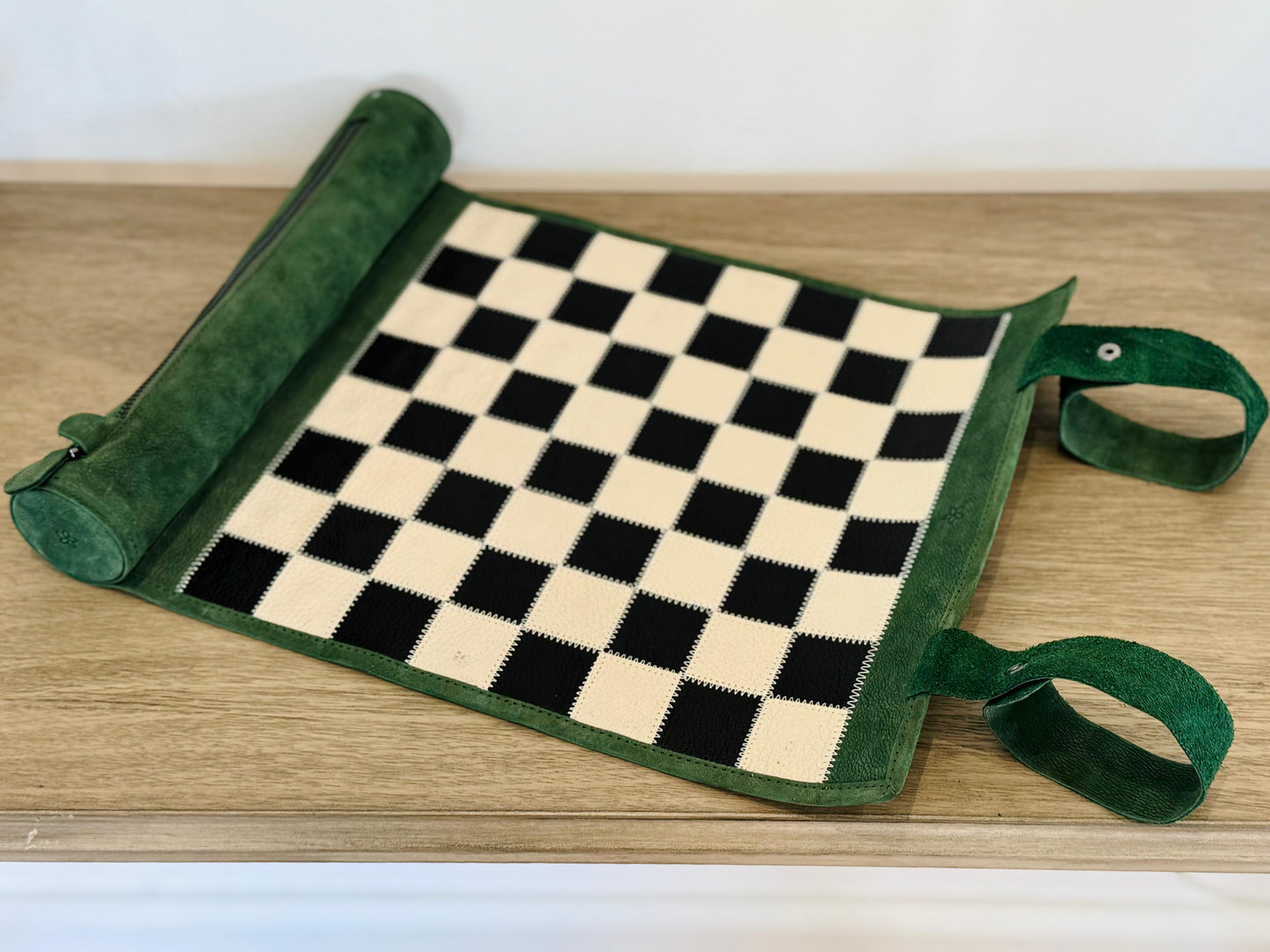 Roll Up Magnetic Leather Chess Set - Geneve