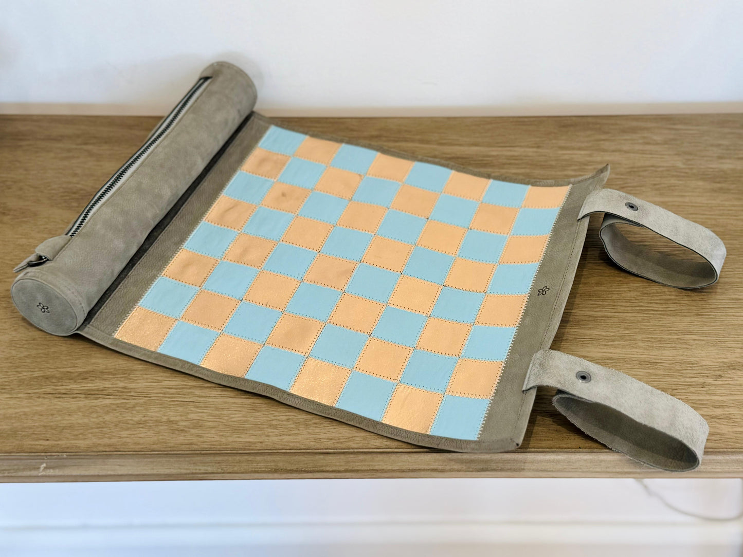 Roll Up Magnetic Leather Chess Set - Limited Edition "Champagne"