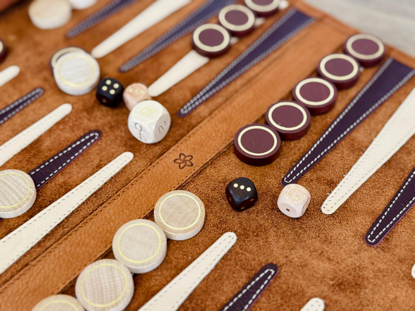 Roll up Leather Backgammon Set - Whiskey