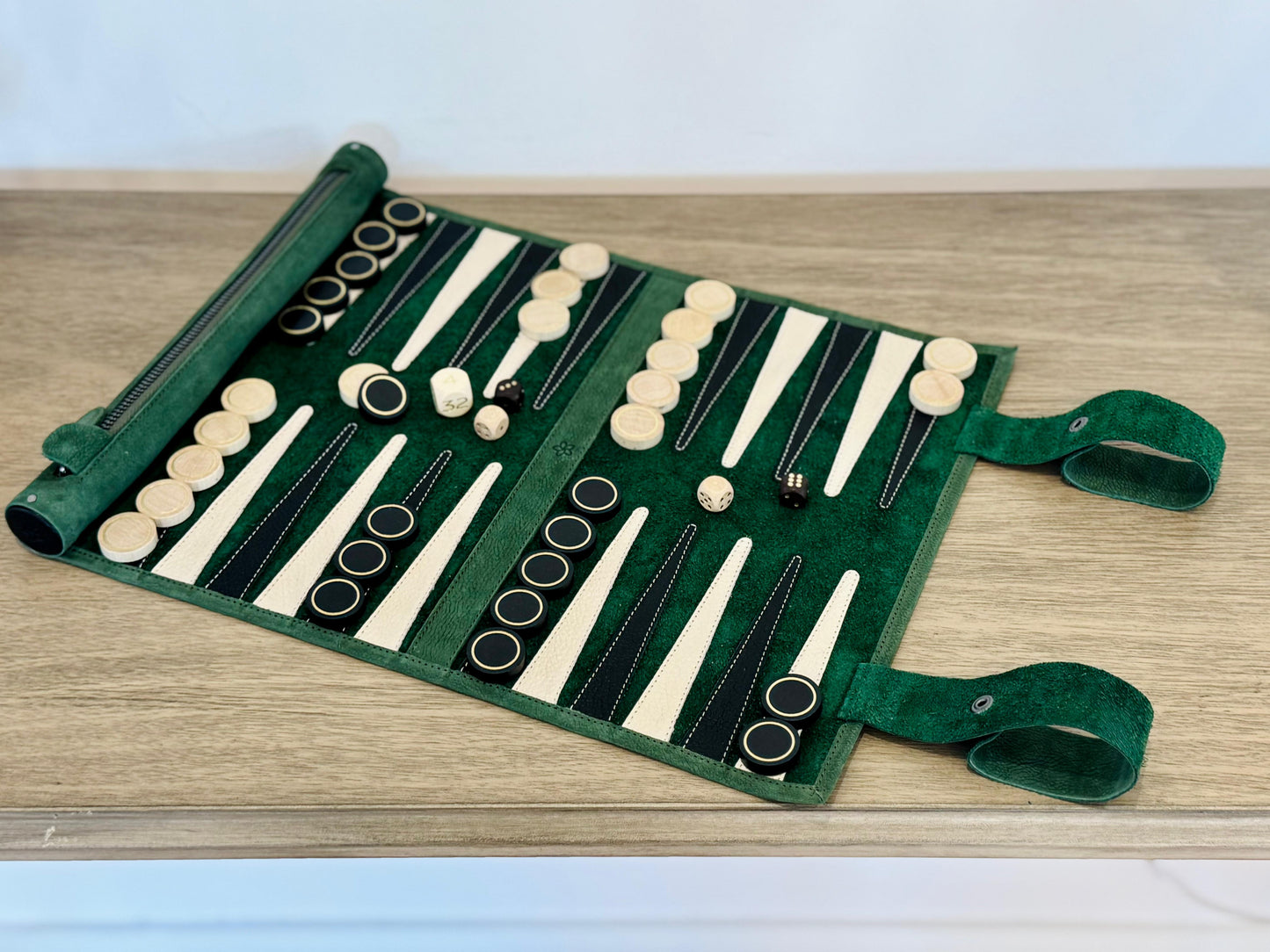 Roll up Leather Backgammon Set - Geneve