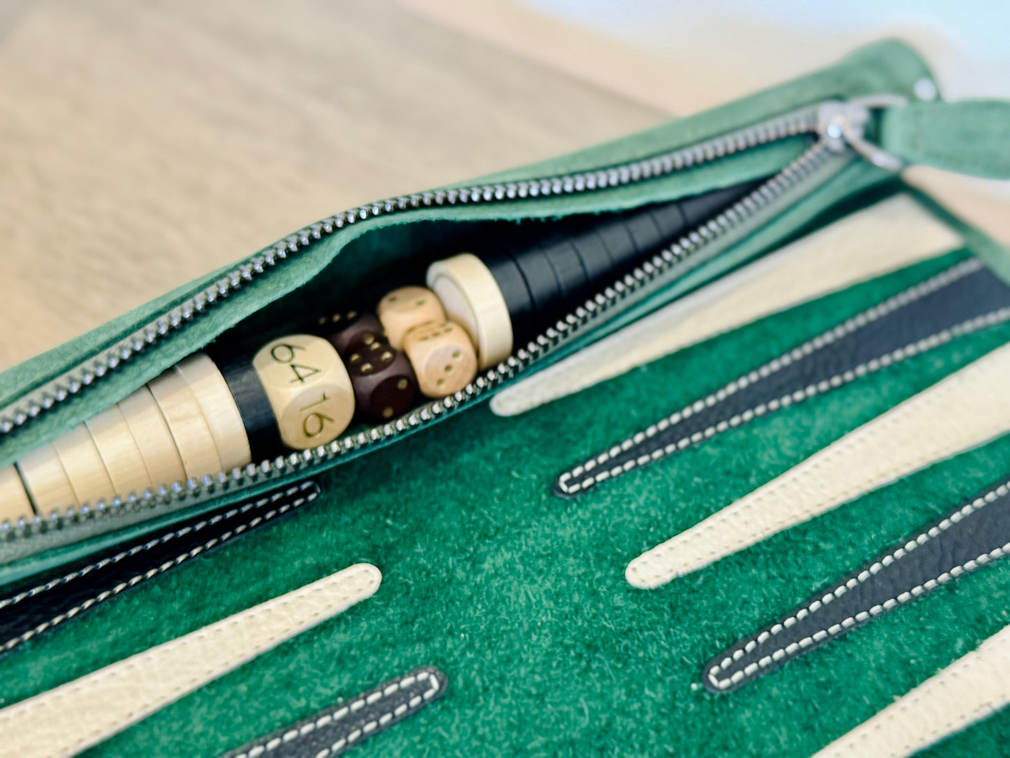 Roll up Leather Backgammon Set - Geneve