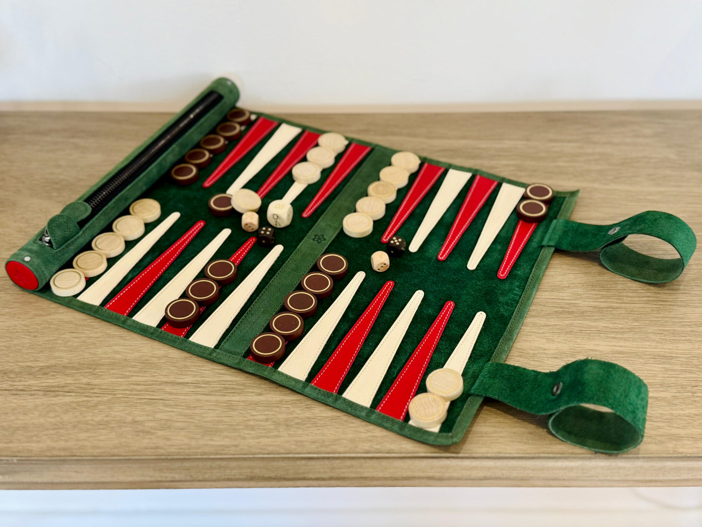 Roll up Leather Backgammon Set - Bella Italia