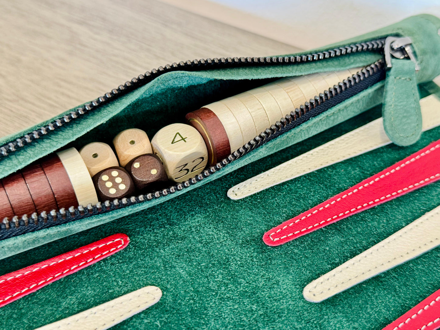 Roll up Leather Backgammon Set - Bella Italia