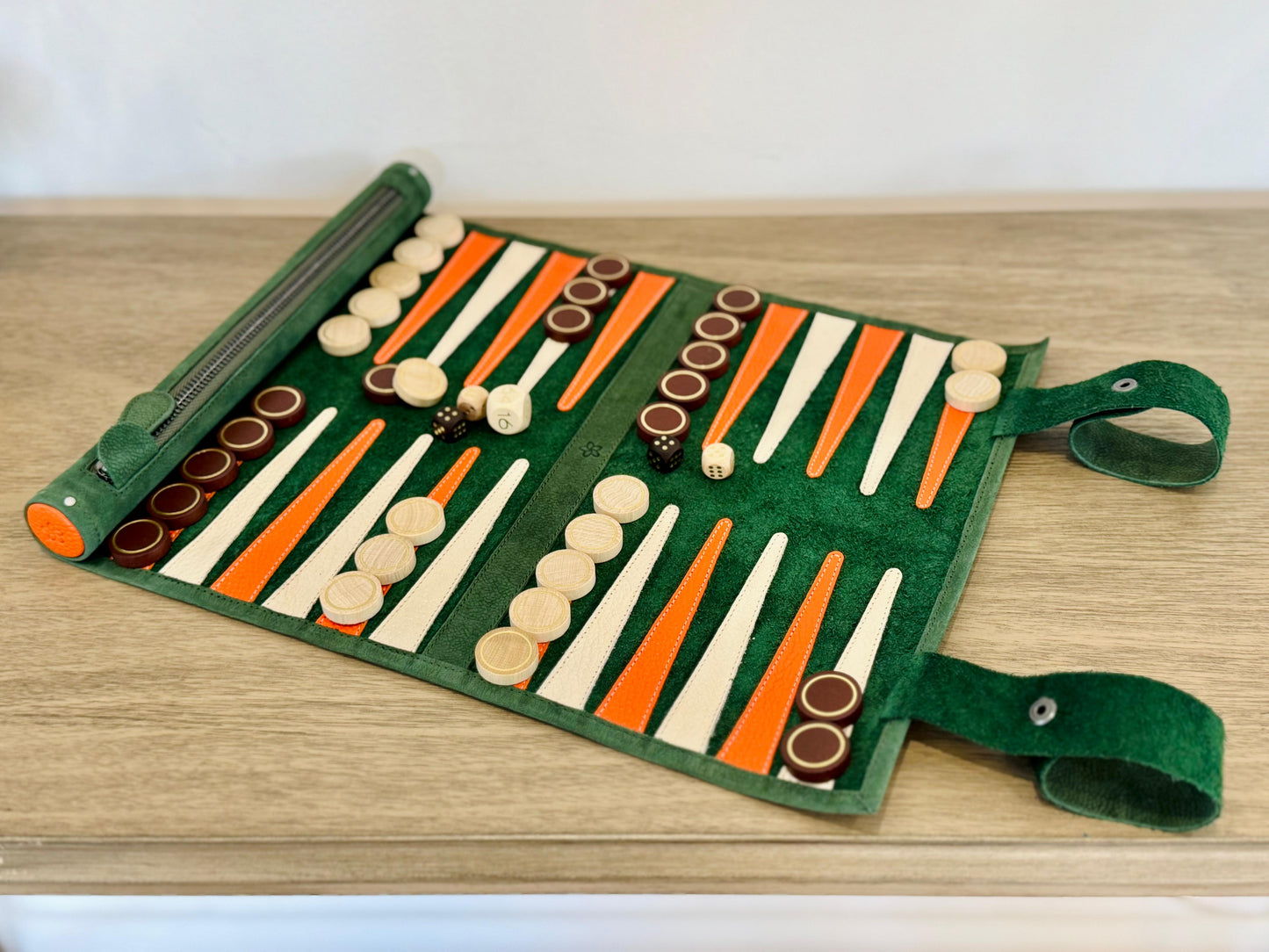 Roll up Leather Backgammon Set - Eire