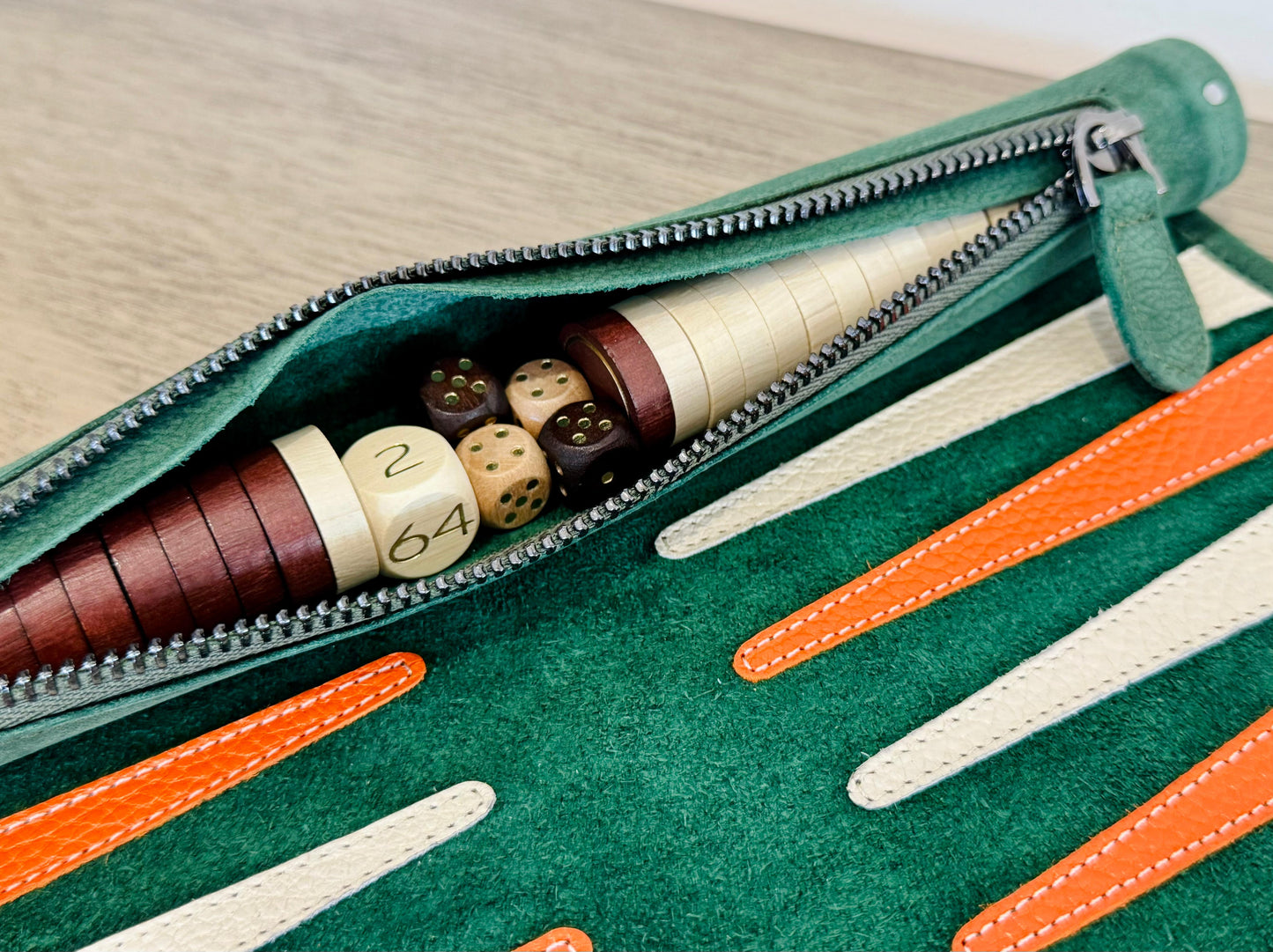 Roll up Leather Backgammon Set - Eire