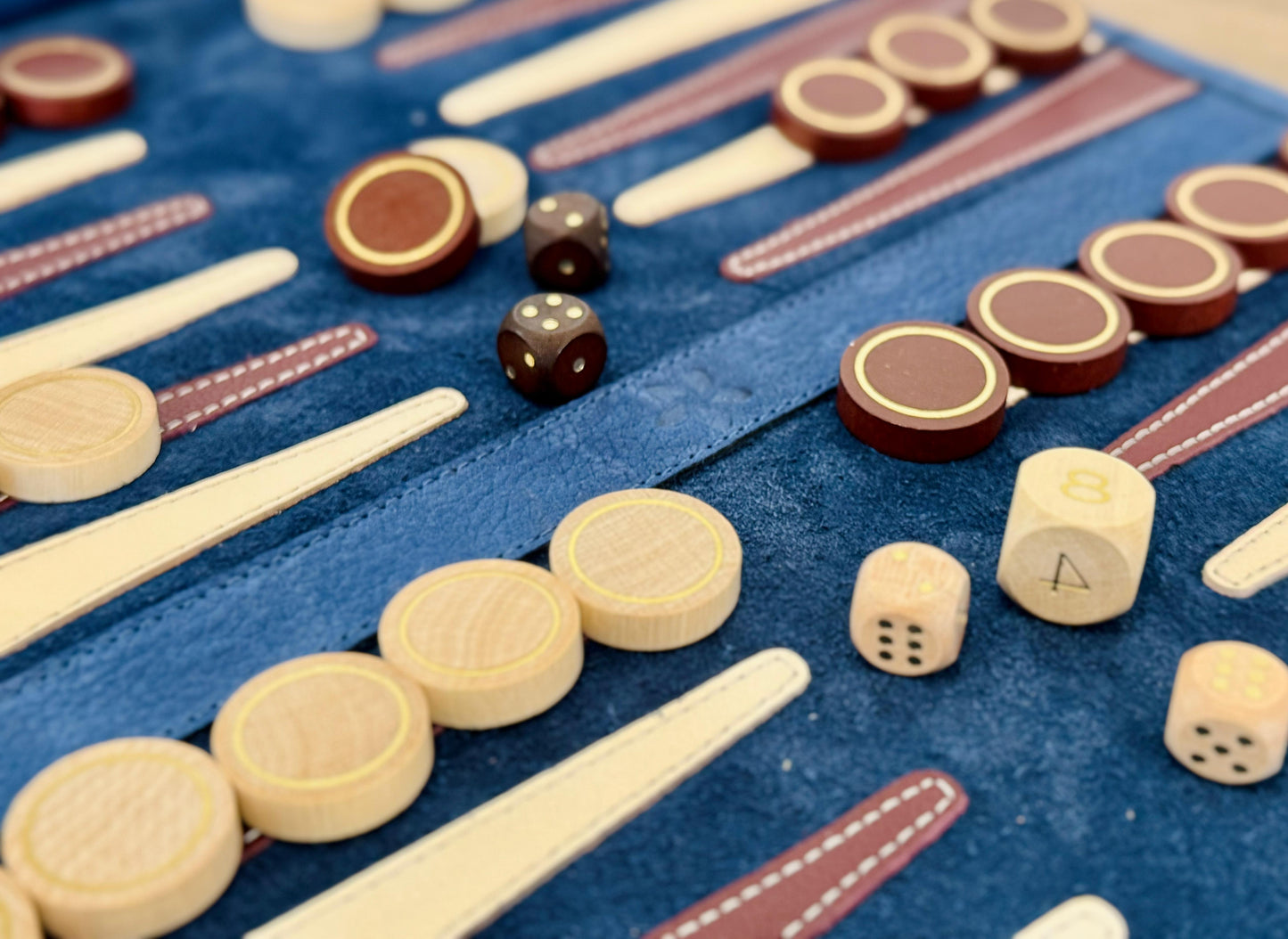 Roll up Leather Backgammon Set - Les Bleus