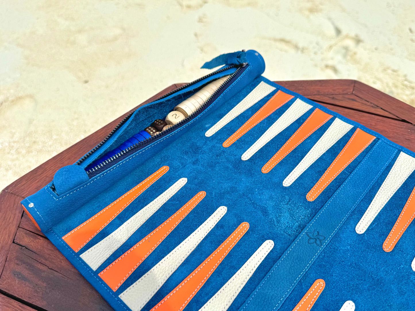 Roll up Leather Backgammon Set - Tropicana