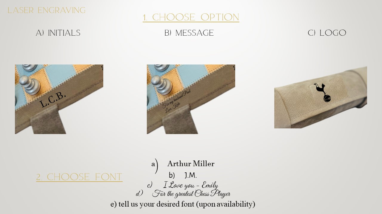 Roll Up Magnetic Leather Chess Set - Limited Edition "Champagne"