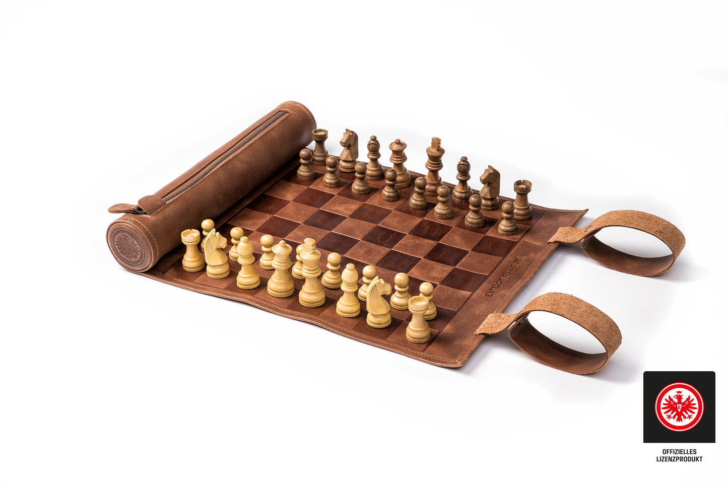 Eintracht Frankfurt x MELIA Games Roll Up Magnetic Leather Chess Set - Classic Edition