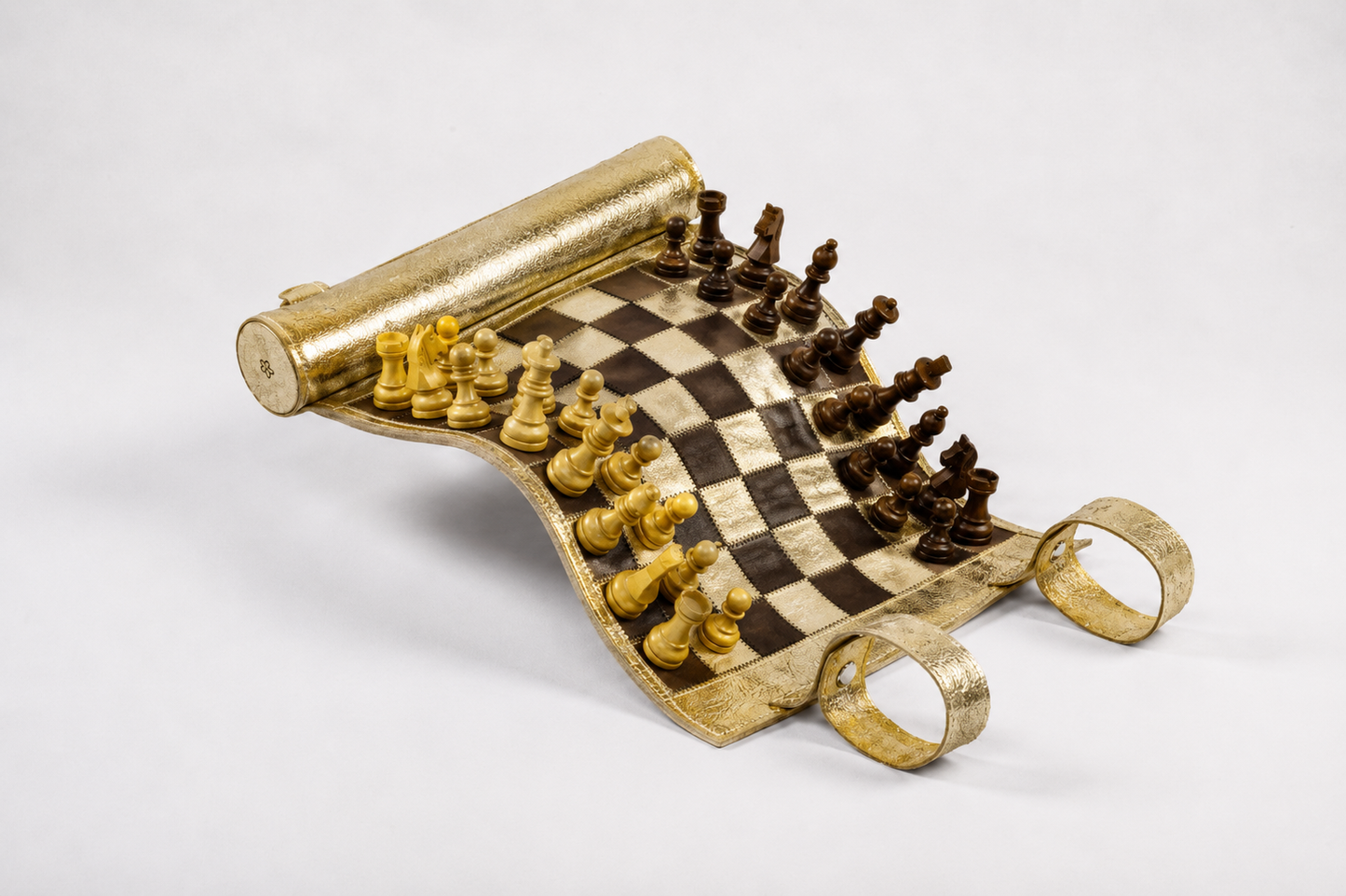 Magnetisches Leder-Schachspiel zum Aufrollen – Limited Edition „Cleopatra“