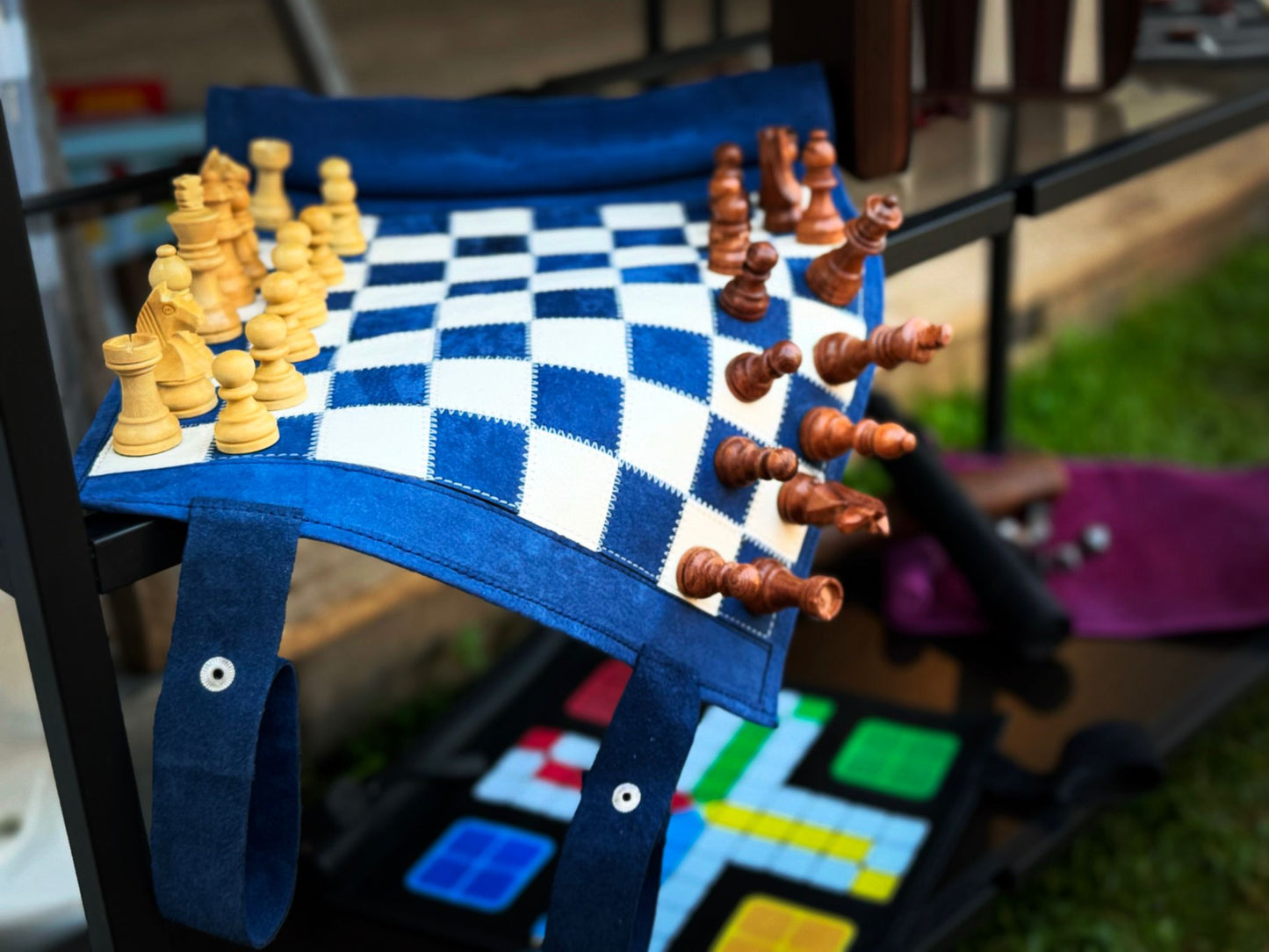 Roll Up Magnetic Leather Chess Set