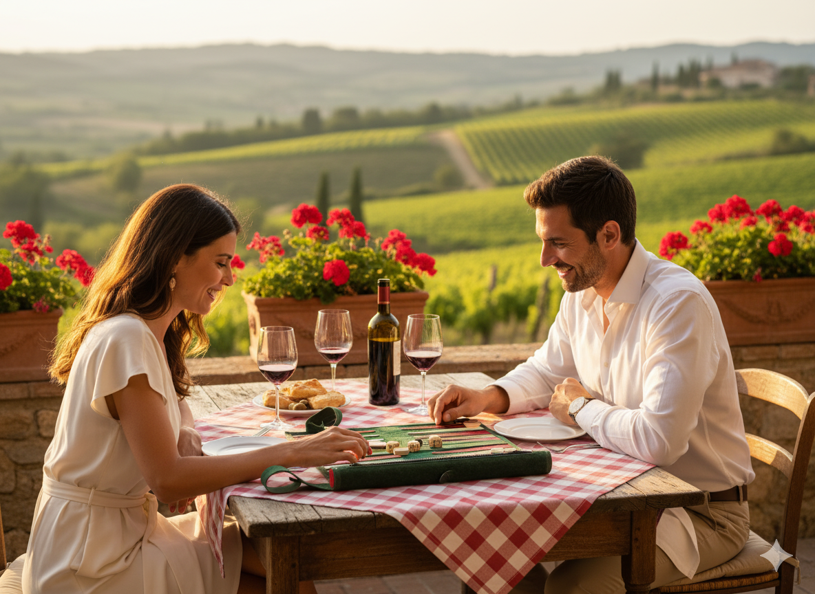 Roll up Leather Backgammon Set - Bella Italia