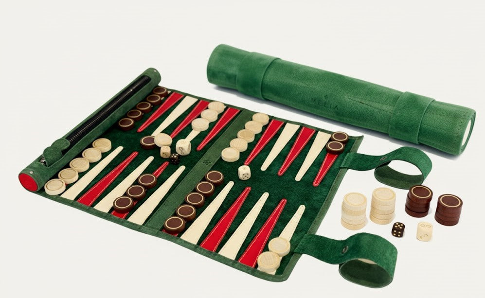Roll up Leather Backgammon Set - Bella Italia