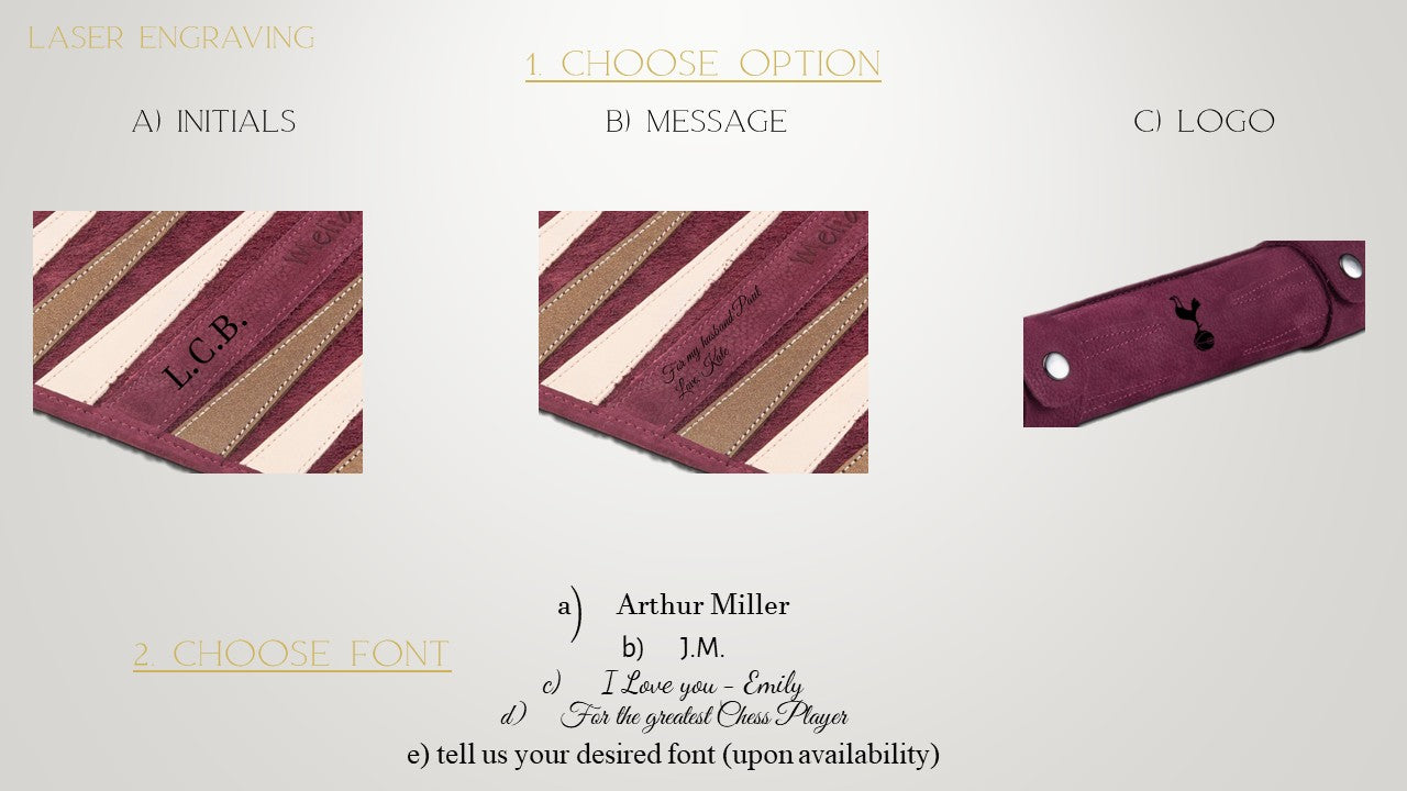 Roll up Leather Backgammon Set - Bordeaux