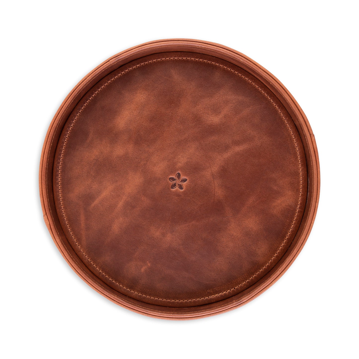 Full Leather Tray - Round Tablet