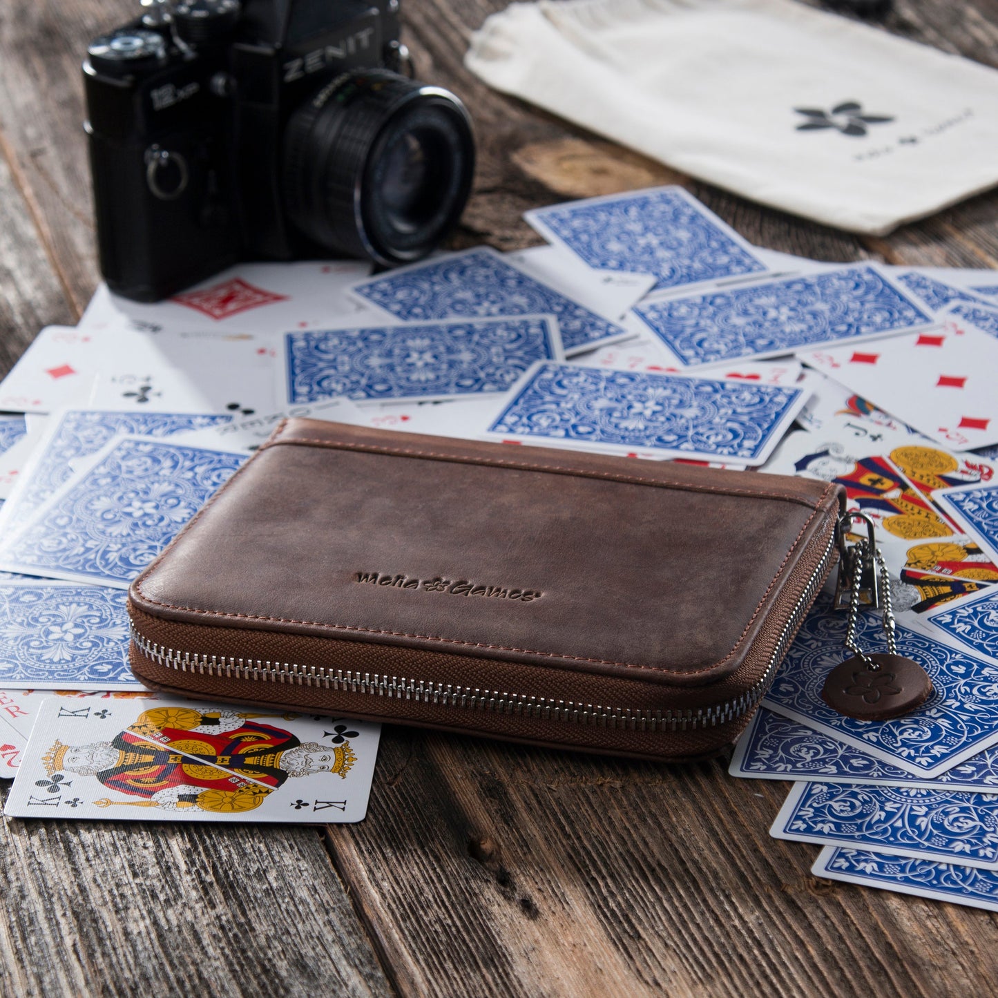 Playing Cards Holder - Classic Brown