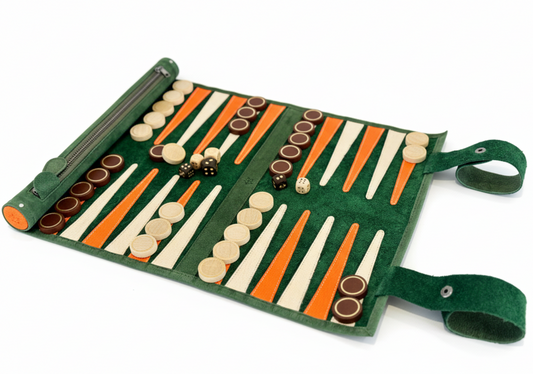 Roll up Leather Backgammon Set - Eire