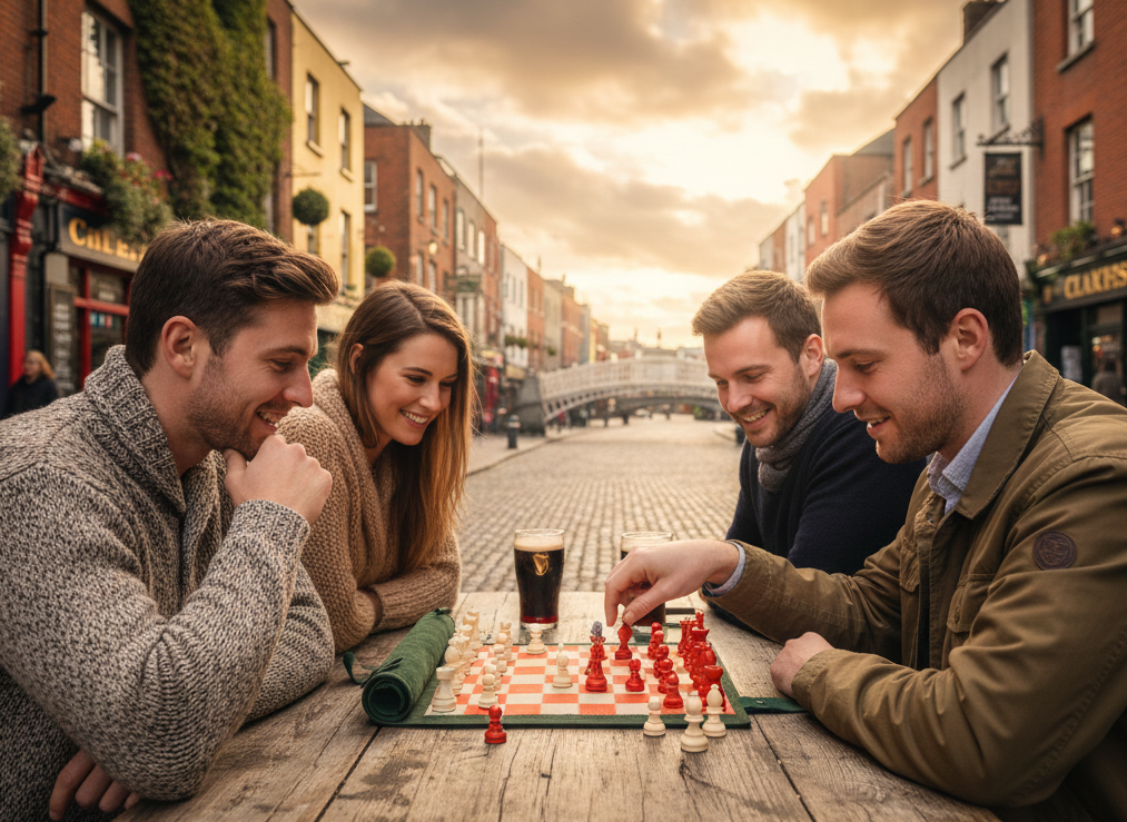 Roll Up Magnetic Leather Chess Set - Eire