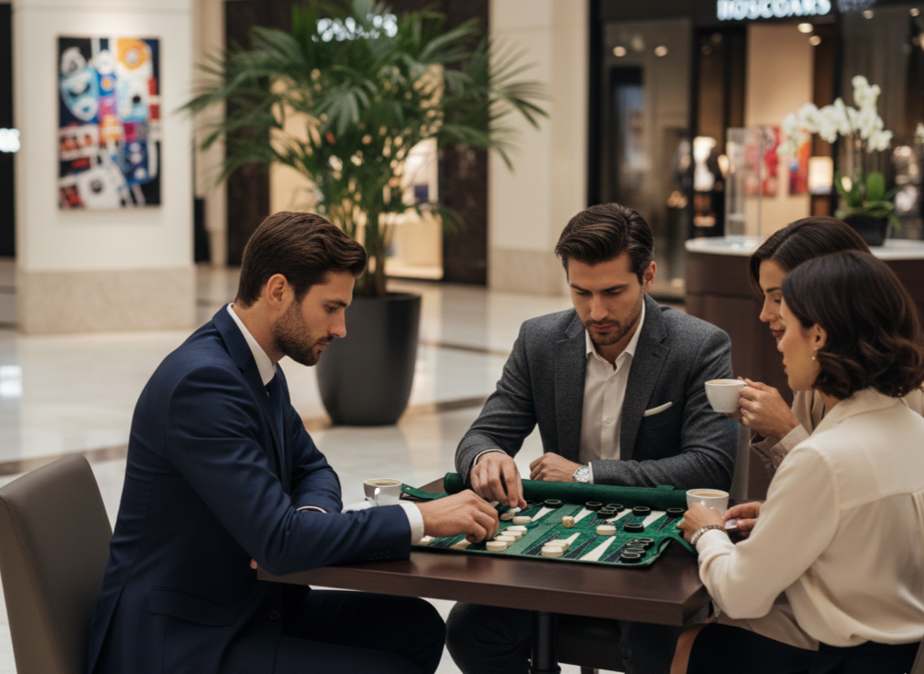 Roll up Leather Backgammon Set - Geneve