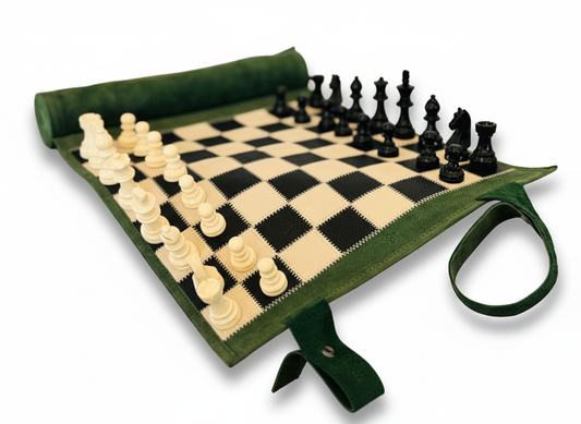 Roll Up Magnetic Leather Chess Set - Geneve