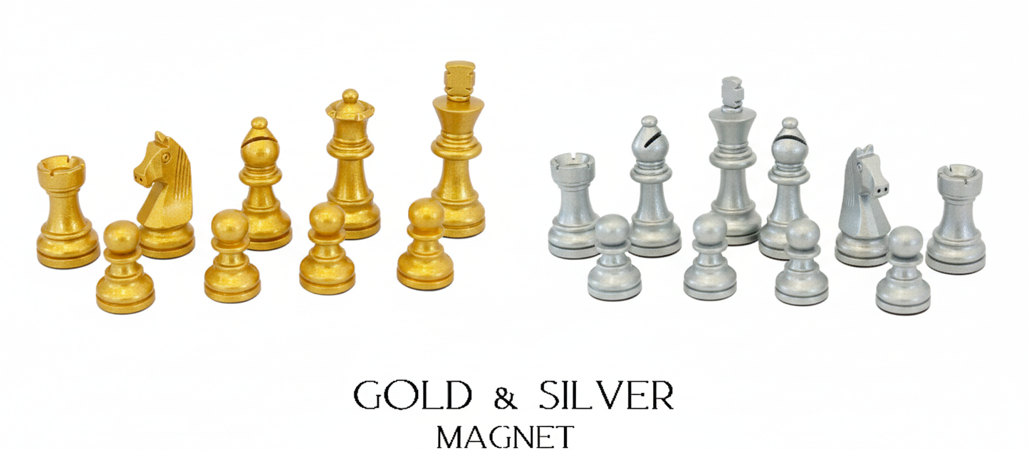 Roll Up Magnetic Leather Chess Set - Limited Edition "Champagne"